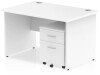 Dynamic Impulse Rectangular Desk with Panel End Legs and 2 Drawer Mobile Pedestal - 1200mm x 800mm - White