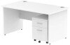 Dynamic Impulse Rectangular Desk with Panel End Legs and 2 Drawer Mobile Pedestal - 1400mm x 800mm - White