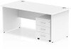 Dynamic Impulse Rectangular Desk with Panel End Legs and 3 Drawer Mobile Pedestal - 1200mm x 800mm - White