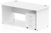Dynamic Impulse Rectangular Desk with Panel End Legs and 3 Drawer Mobile Pedestal - 1400mm x 800mm - White
