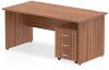 Dynamic Impulse Rectangular Desk with Panel End Legs and 3 Drawer Mobile Pedestal - 1400mm x 800mm - Walnut