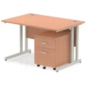 Dynamic Impulse Rectangular Desk with Cantilever Legs and 2 Drawer Mobile Pedestal - 1200mm x 800mm