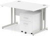 Dynamic Impulse Rectangular Desk with Cantilever Legs and 2 Drawer Mobile Pedestal - 1200mm x 800mm - White