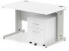 Dynamic Impulse Rectangular Desk with Cable Managed Legs and 2 Drawer Mobile Pedestal - 1200mm x 800mm - White