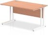 Dynamic Impulse Rectangular Desk with Twin Cantilever Legs - 1400mm x 800mm - Beech