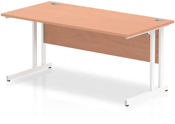 Dynamic Impulse Rectangular Desk with Twin Cantilever Legs - 1600mm x 800mm - Beech