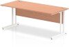 Dynamic Impulse Rectangular Desk with Twin Cantilever Legs - 1800mm x 600mm - Beech