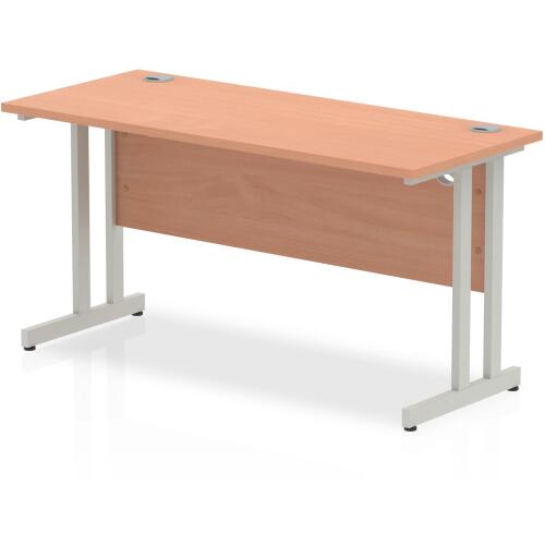 Dynamic Impulse Rectangular Desk with Twin Cantilever Legs - 1400mm x 600mm - Beech