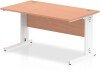 Dynamic Impulse Rectangular Desk with Cable Managed Legs - 1400mm x 800mm - Beech