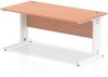 Dynamic Impulse Rectangular Desk with Cable Managed Legs - 1600mm x 800mm - Beech