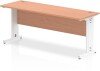 Dynamic Impulse Rectangular Desk with Cable Managed Legs - 1800mm x 600mm - Beech