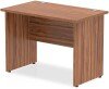 Dynamic Impulse Rectangular Desk with Panel End Legs - 1000mm x 600mm - Walnut