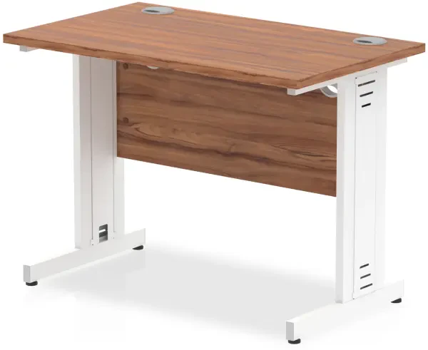 Dynamic Impulse Rectangular Desk with Cable Managed Legs - 1000mm x 800mm - Walnut