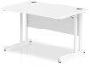 Dynamic Impulse Rectangular Desk with Twin Cantilever Legs - 1200mm x 600mm - White