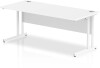 Dynamic Impulse Rectangular Desk with Twin Cantilever Legs - 1800mm x 800mm - White