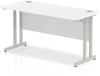 Dynamic Impulse Rectangular Desk with Twin Cantilever Legs - 1400mm x 600mm - White