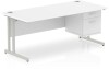 Dynamic Impulse Rectangular Desk with Cantilever Legs and 2 Drawer Top Pedestal - 1800mm x 800mm - White