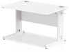 Dynamic Impulse Rectangular Desk with Cable Managed Legs - 1200mm x 800mm - White