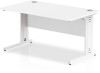 Dynamic Impulse Rectangular Desk with Cable Managed Legs - 1400mm x 800mm - White