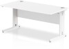 Dynamic Impulse Rectangular Desk with Cable Managed Legs - 1600mm x 800mm - White