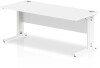 Dynamic Impulse Rectangular Desk with Cable Managed Legs - 1800mm x 800mm - White