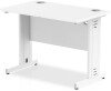 Dynamic Impulse Rectangular Desk with Cable Managed Legs - 1000mm x 600mm - White