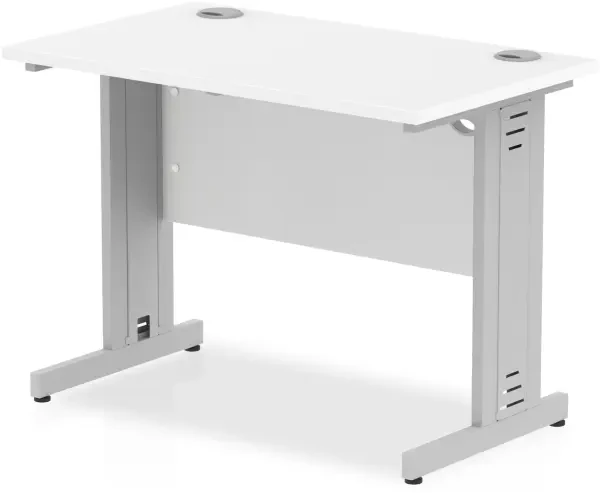 Dynamic Impulse Rectangular Desk with Cable Managed Legs - 1000mm x 600mm - White