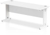 Dynamic Impulse Rectangular Desk with Cable Managed Legs - 1800mm x 600mm - White