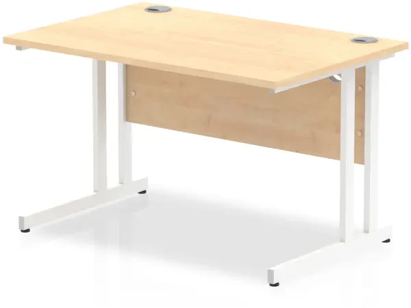 Dynamic Impulse Rectangular Desk with Twin Cantilever Legs - 1200mm x 600mm - Maple