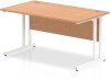 Dynamic Impulse Rectangular Desk with Twin Cantilever Legs - 1400mm x 800mm - Oak