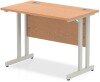 Dynamic Impulse Rectangular Desk with Twin Cantilever Legs - 1000mm x 600mm - Oak