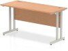 Dynamic Impulse Rectangular Desk with Twin Cantilever Legs - 1400mm x 600mm - Oak
