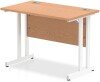 Dynamic Impulse Rectangular Desk with Twin Cantilever Legs - 1000mm x 600mm - Oak