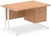 Dynamic Impulse Rectangular Desk with Cantilever Legs and 2 Drawer Top Pedestal - 1200mm x 800mm - Oak