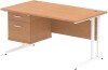 Dynamic Impulse Rectangular Desk with Cantilever Legs and 2 Drawer Fixed Pedestal - 1400 x 800mm - Oak