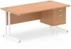 Dynamic Impulse Office Desk with 2 Drawer Fixed Pedestal - 1600 x 800mm - Oak