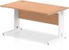 Dynamic Impulse Rectangular Desk with Cable Managed Legs - 1400mm x 800mm - Oak