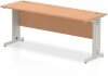 Dynamic Impulse Rectangular Desk with Cable Managed Legs - 1800mm x 600mm - Oak