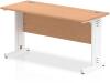 Dynamic Impulse Rectangular Desk with Cable Managed Legs - 1400mm x 600mm - Oak