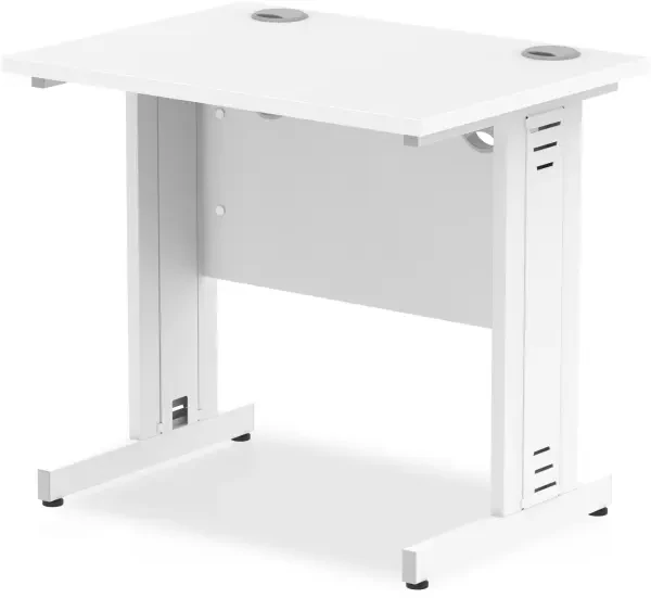 Dynamic Impulse Rectangular Desk with Cable Managed Legs - 800mm x 600mm - White