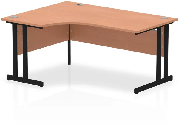 Dynamic Impulse Corner Desk with Twin Cantilever Legs - 1600 x 1200mm - Beech