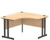 Dynamic Impulse Corner Desk with Twin Cantilever Legs - 1200 x 1200mm - Maple
