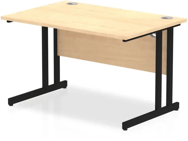 Dynamic Impulse Rectangular Desk with Twin Cantilever Legs - 1200mm x 800mm - Maple