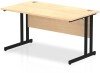 Dynamic Impulse Rectangular Desk with Twin Cantilever Legs - 1400mm x 800mm - Maple