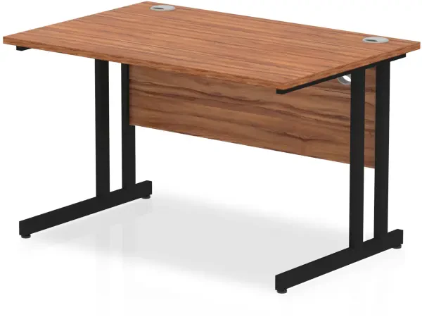 Dynamic Impulse Rectangular Desk with Twin Cantilever Legs - 1200mm x 800mm - Walnut