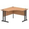 Dynamic Impulse Corner Desk with Twin Cantilever Legs - 1200 x 1200mm - Oak