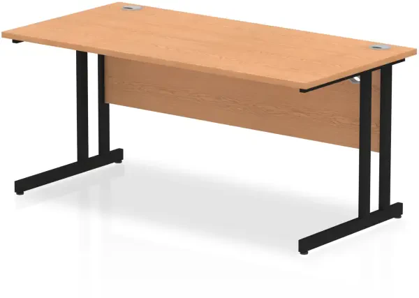 Dynamic Impulse Rectangular Desk with Twin Cantilever Legs - 1600mm x 800mm - Oak