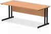 Dynamic Impulse Rectangular Desk with Twin Cantilever Legs - 1800mm x 600mm - Oak