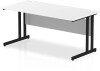 Dynamic Impulse Rectangular Desk with Twin Cantilever Legs - 1600mm x 600mm - White