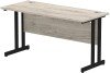 Dynamic Impulse Rectangular Desk with Twin Cantilever Legs - 1400mm x 600mm - Grey oak